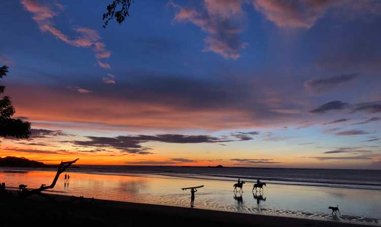 Sunset over Playa Flamingo beach